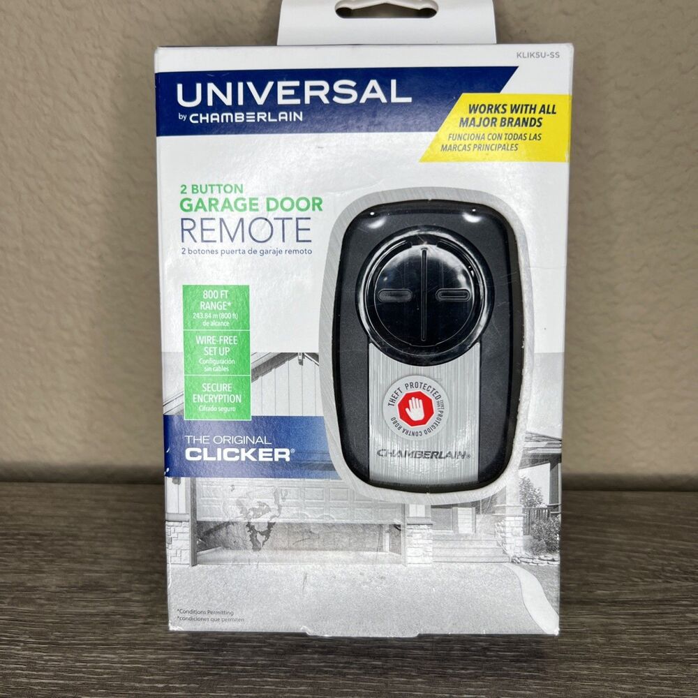 Chamberlain Group KLIK5U-SS Chamberlain 2-Button Garage Door Opener Remote NEW